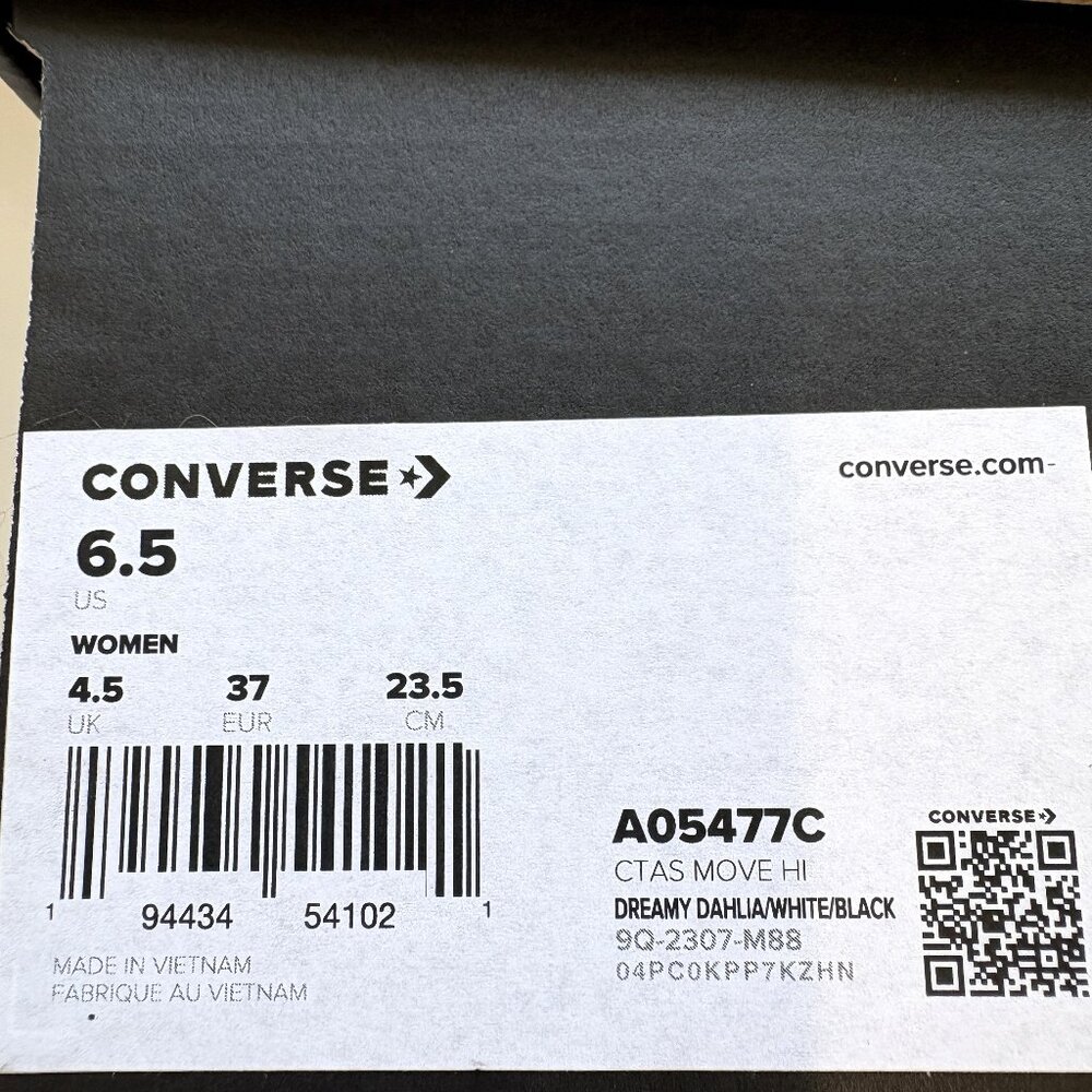 Converse Chuck Taylor All Star Move Hi Platform Sneakers CTAS Seasonal Dahlia - Picture 7 of 8